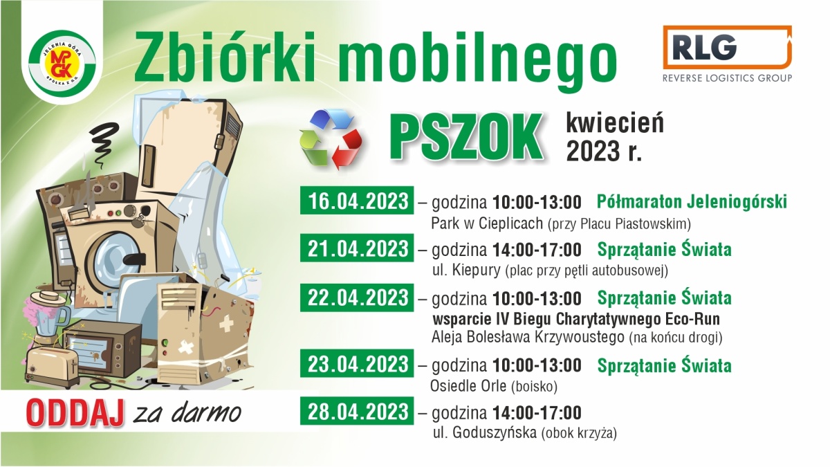 HARMONOGRAM mobilny PSZOK - kwiecień